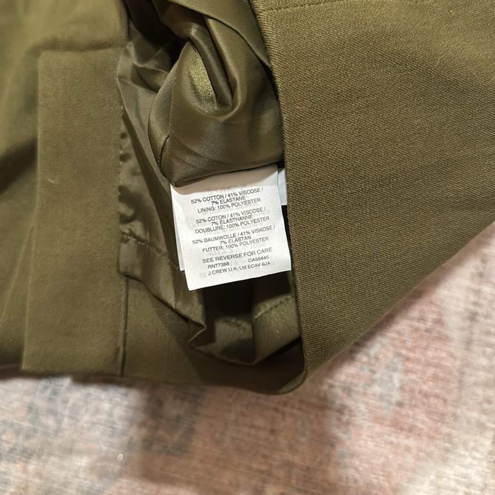 J. Crew Olive V neck Piped Dress - Picture 5 of 8